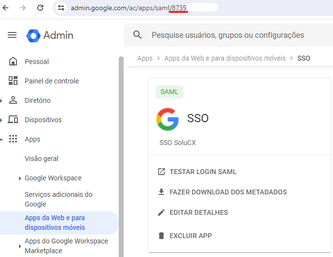 Recuperando o Id do Aplicativo na URL