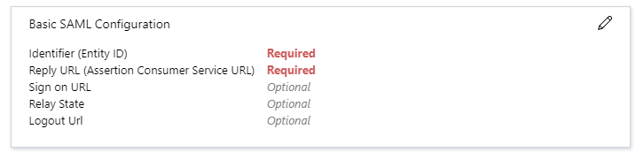 Basic SAML configuration